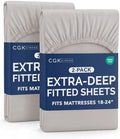 CGK Linens 2 Pack Extra Deep Queen Fitted Sheets by CGKUnlimited