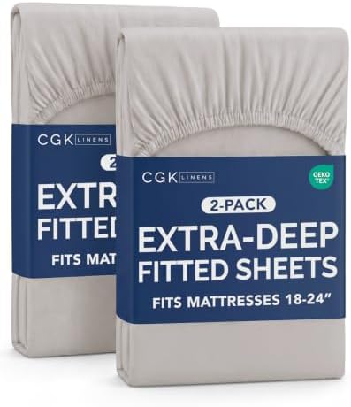 CGK Linens 2 Pack Extra Deep Queen Fitted Sheets by CGKUnlimited