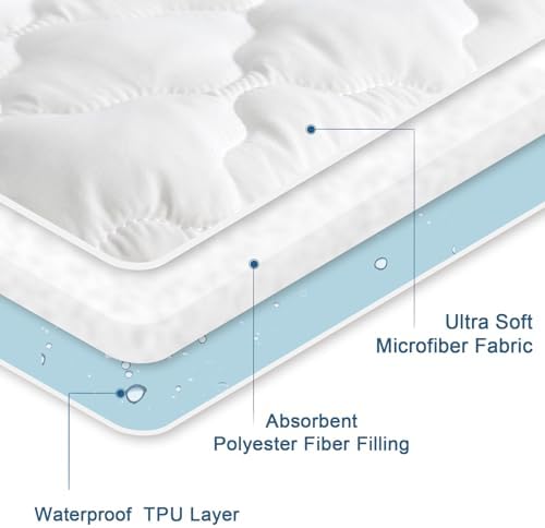 King Mattress Pad Protector Cover Waterproof, King Size Mattress Protector - Image 3