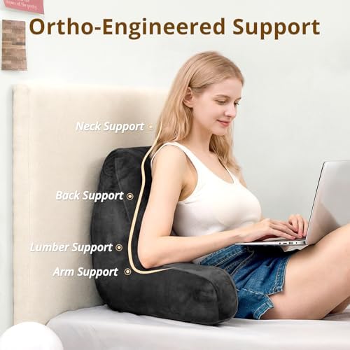 Sasttie Reading Pillow for Bed, Back Pillow for Sitting Up - Image 2