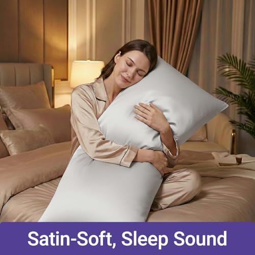 1 Pack Satin Pillowcase Silver Grey Body Size 20x54 Inch - Image 7