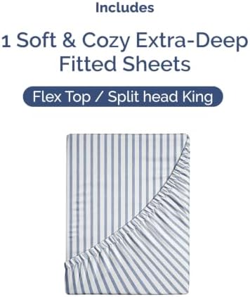 CGK Linens Extra Deep Flex Top Split Head King Fitted Sheet - Image 4