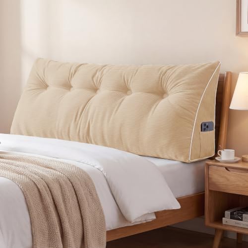 Sasttie Headboard Pillow Queen, Wedge Pillow Headboard by SASTTIE