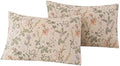 ECOCOTT 2 Pack Floral Pillowcases King Size, 100% Washed Cotton Pillow Cases by ECOCOTT
