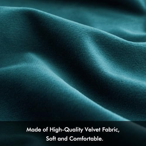 MIULEE 24x24 Inch Pack of 2 Euro Velvet Throw Pillow Covers Teal - Image 2