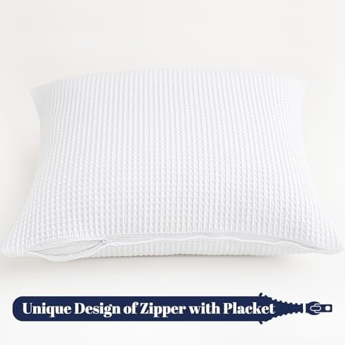 PHF Cotton Waffle Throw Pillow Covers 20" x 20", No Insert - Image 5