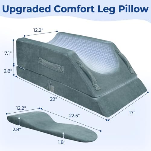KingPavonini 4-Height Adjustable Leg Elevation Pillow, Double Leg - Image 4