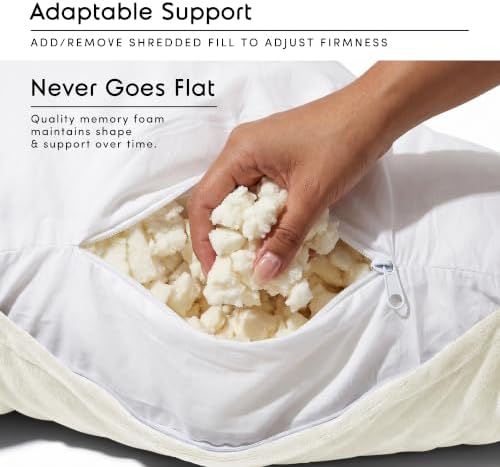 Nestl Reading Pillow for Bed, Back Pillow for Sitting Up in Bed, Off White - Image 3
