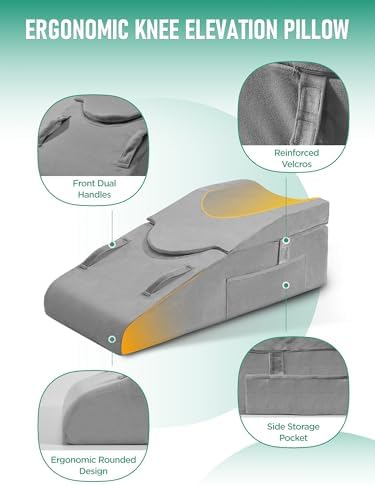 Knee Pillow for Knee Replacement Surgery, Memory Foam Knee Leg Elevation Pillow - Image 6