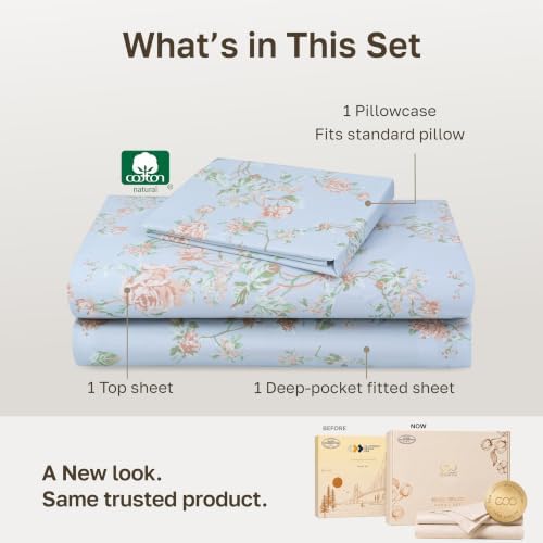California Design Den Soft 100% Cotton Sateen Twin Bed Sheet Set - Image 3