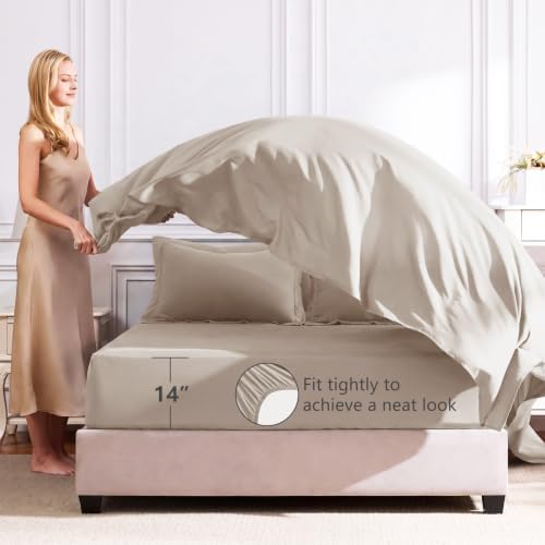 CozyLux King Comforter Set 102"x90" Linen - Image 5