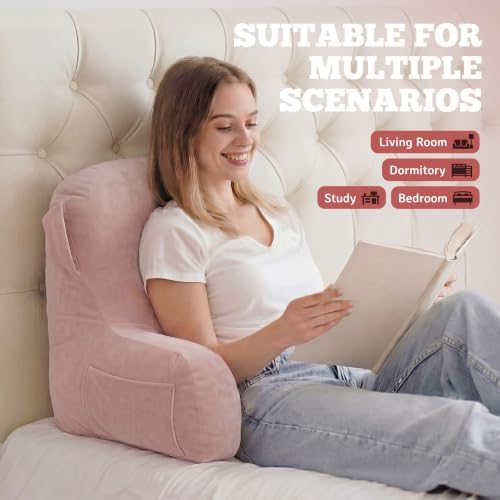 Reading Pillow for Bed, Back Pillow for Bed Sitting Up, Lumbar Support Pillow - Image 3
