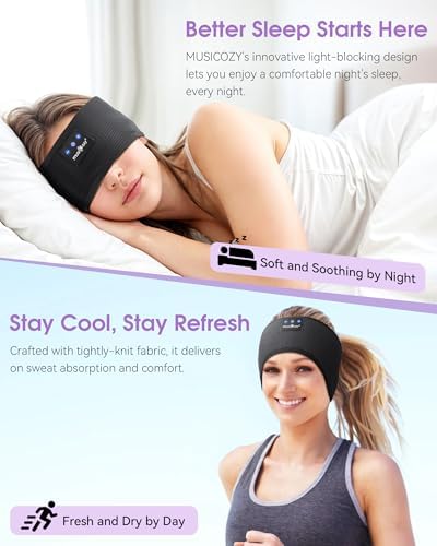 MUSICOZY Sleep Headphones Bluetooth Headband Headphones - Image 2