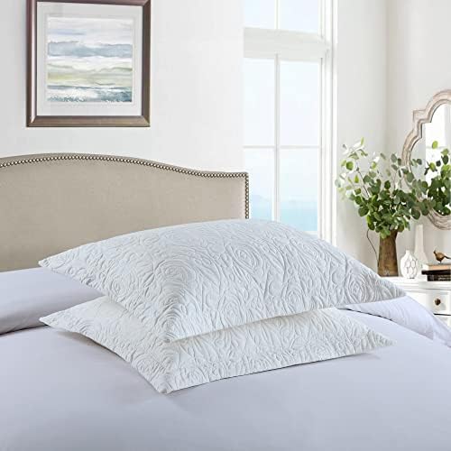 MarCielo 2 Pieces Microfiber Quilted Pillow Shams Soft Pillow Covers - Image 2