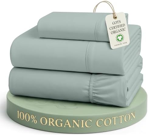 LANE LINEN Twin Bed Sheet Set 100% Organic Cotton Percale 3pc by LaneLinen