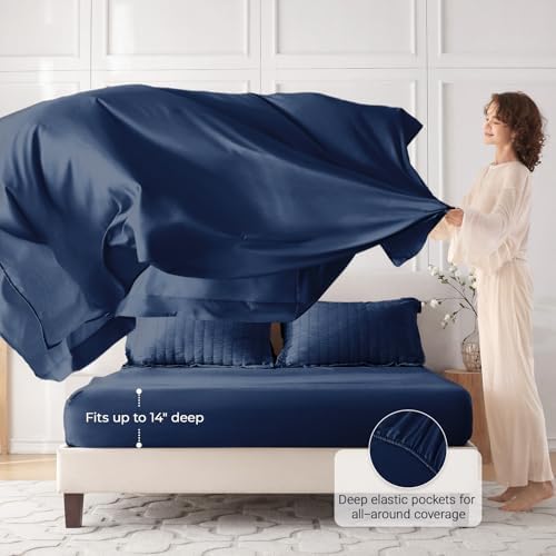 MUXHOMO 7 Pieces Oversized Queen Comforter Set, Seersucker Bed in a Bag - Image 3