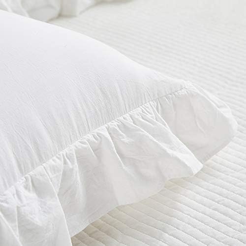 Mywinlle Vintage Off White Ruffle Euro Shams 26"x26" Set of 2 - Image 5