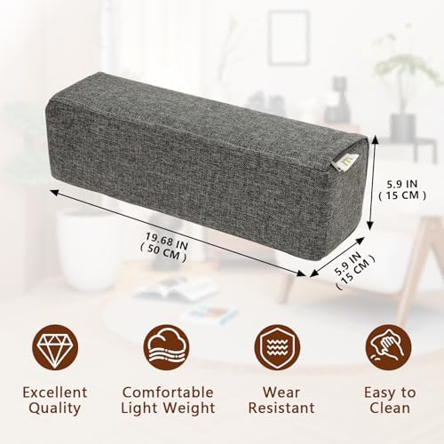 2 Pack Couch Arm Rest Pillow, High Density Foam Armrest Cushion, Removable & - Image 2