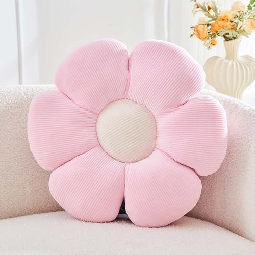 Kcvvcr Pink Flower Pillow, 19.6" Cute Flower Shaped Floor Pillow, Aesthetic by Kcvvcr