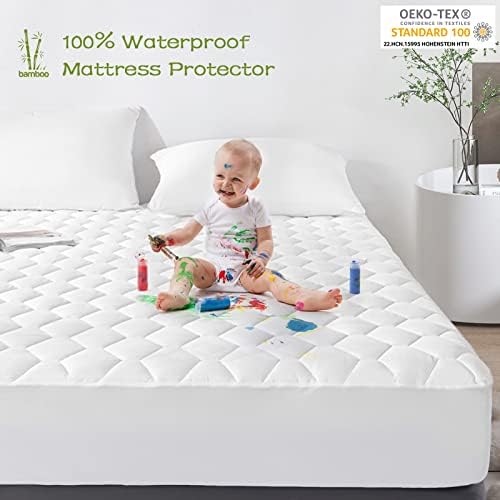 GRT Full Mattress Protector Waterproof, Full Mattress Pad Rayon from Bamboo - Image 3