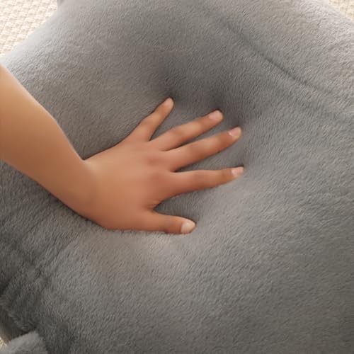 Large Plush Backrest Pillow for Sitting in Bed, Faux Fur - Image 6