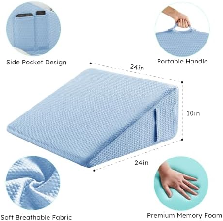 Bedluxe Wedge Pillow, 10 inch Bed Wedge Pillow - Image 5