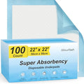 100 Count 22” x 22” Super Absorbency Disposable Underpads by Wowflash