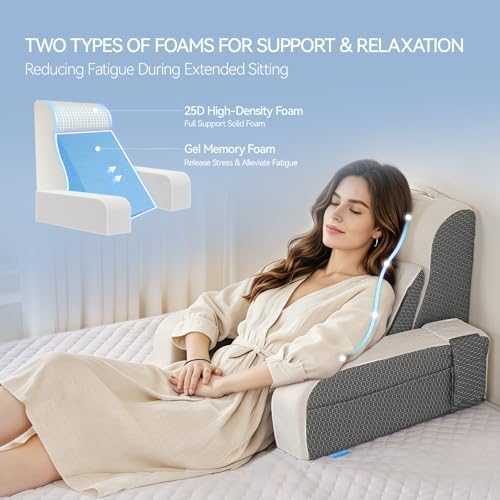 Kayfia Reading Pillow, Gel Memory Foam Back Rest Pillow - Image 3