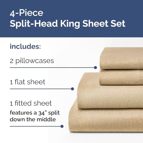 Flex Top Split Head King 4 Piece Sheet Set - Image 3