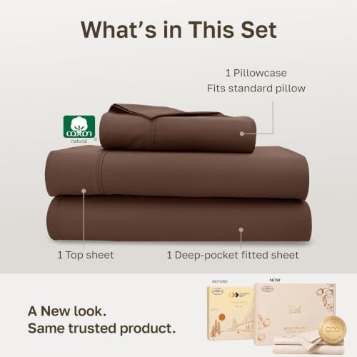 California Design Den Soft 100% Cotton Sateen 3 Pcs XL Twin Bed Sheets Set - Image 3