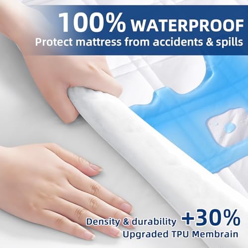 MEELUS Twin XL Mattress Protector Waterproof, Fitted Deep Pocket 8-21 - Image 3