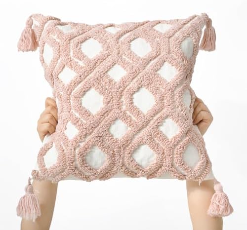 Boho Throw Pillow Covers 18x18 Tufted - Image 7