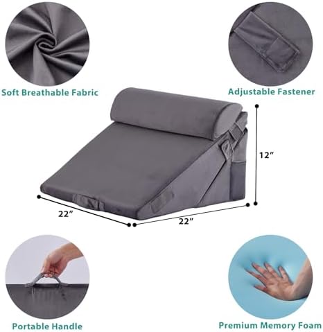 Bedluxe Wedge Pillow Set for After Surgery, Orthopedic Bed Wedge - Image 6