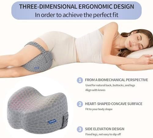 Side Sleeper Heart-Shaped Knee Pillow, Memory Foam Leg Positioning Pillow - Image 2