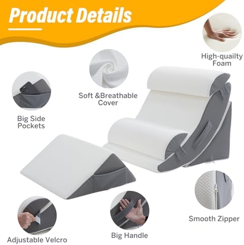 Wedge Pillow Set for After Surgery – 5PCS Orthopedic Bed Wedge Pillow Set for - Image 3