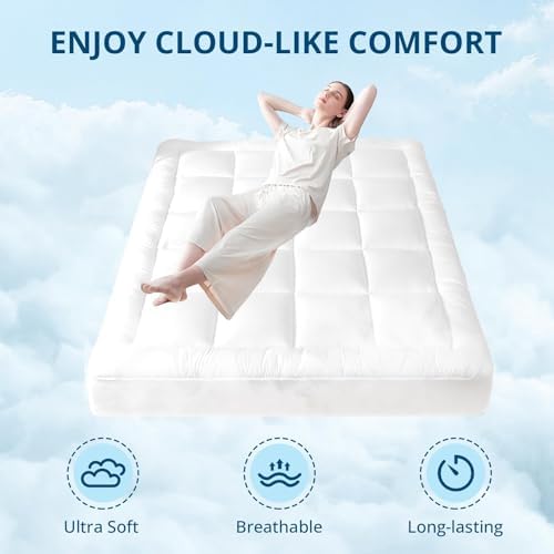 YUGYVOB Twin Mattress Topper Extra Thick, Cooling Plush Mattress Pad - Image 2