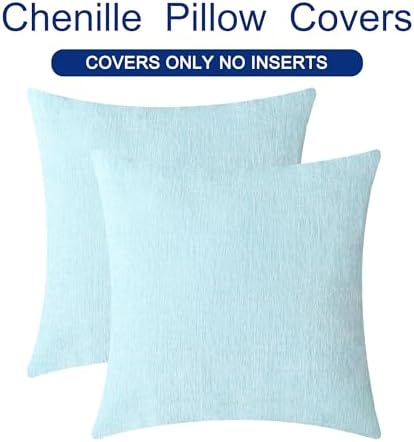 CaliTime Decorative Throw Pillow Covers 16 X 16 Inches Light Blue Grey - Image 6