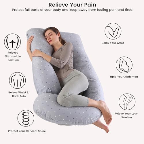 Pregnant Pillows for Sleeping, 70 Inch u Shaped Pillow Maternity Pillow - Image 3