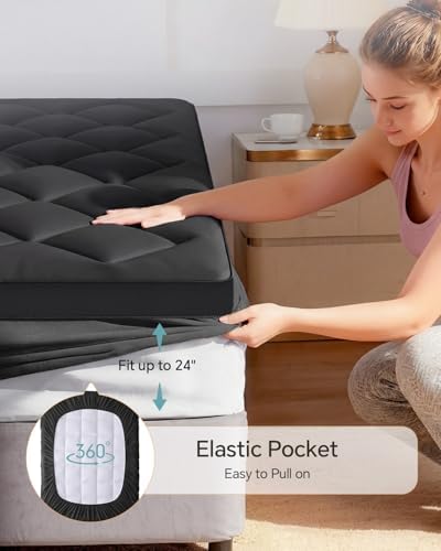 ChiXpace Dual Layer 4 Inch Memory Foam Mattress Topper Queen - Image 5
