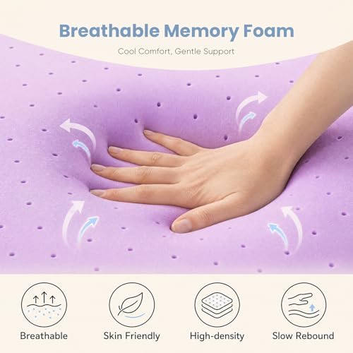 DUMOS 2 Inch Mattress Topper Twin XL Cooling Gel Ventilated Memory Foam - Image 6