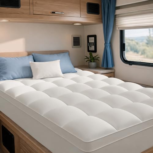 ELEMUSE RV Short King Mattress Topper, Thick Pillow Top Mattress Pad by ELEMUSE