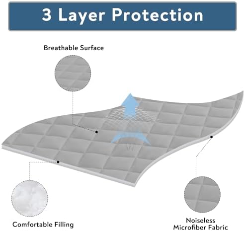 Queen Mattress Pad, Soft Quilted Air Mattress Topper Queen - Image 2