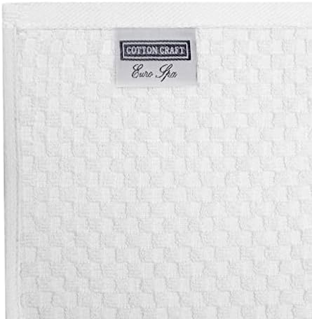 COTTON CRAFT Euro Spa Waffle Wash Cloth - Set of 12 White Washcloth - Image 5