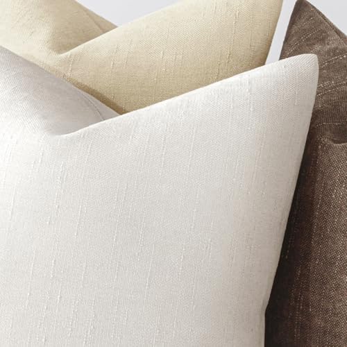 MIULEE Textured Chenille Throw Pillow Covers 18x18 Inch White - Image 6