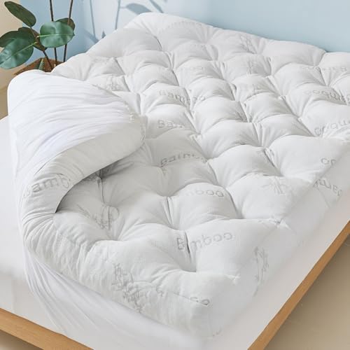 5 Inch Cooling Bamboo Mattress Topper Full Size, 54x75 in, 2000 GSM by InspireCrafter