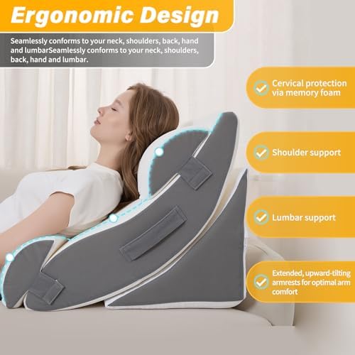 Wedge Pillow Set for After Surgery – 5PCS Orthopedic Bed Wedge Pillow Set for - Image 4