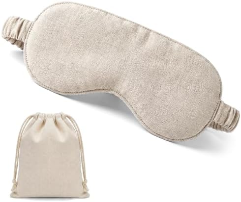 1 Set Pure Linen Sleep Mask Organic Cotton Eye Cover Gift by Funnysoft