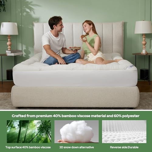 BEDLORE Full Size Mattress Topper, Pillow Top Mattress Pad - Image 3