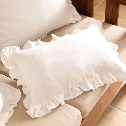 patdrea Vintage White Linen Throw Pillow Covers - Image 2