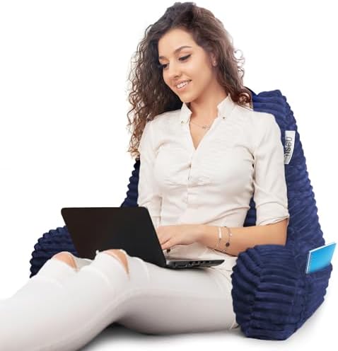 Hearth & Harbor Reading Pillow for Bed Adult – Back Pillow for Sitting in Bed - Image 3
